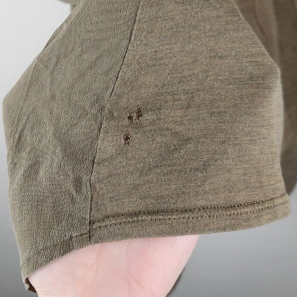 Eileen Fisher Silk Cotton High Low Tank Top Army Green sz L flawed - Picture 10 of 10